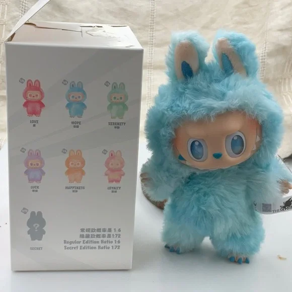 HardToFindVerifiedPOPMART the Monsters Big Into Energy “Hope” Blue PlushLabubu - Picture 14 of 14